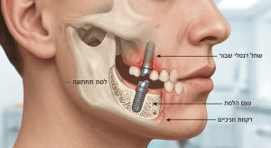 שתל שבור לאחר שחיקה או ברוקסיזם